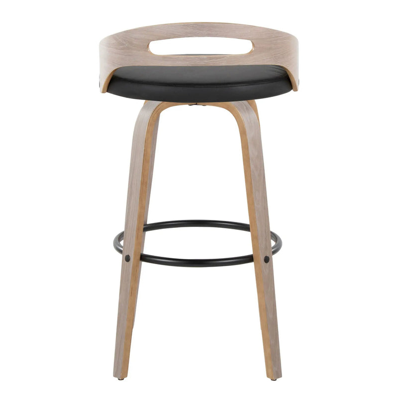 Cassis - Mid Century Modern Fixed Height Barstool With Swivel With Round Footrest (Set of 2) by Unique Piece Furniture