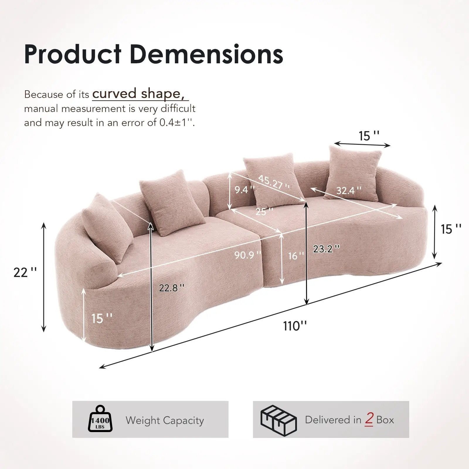 LY-025 Modular Sleeper Sectional Sofa, 4-Seater with Wood Grain Chenille Fabric by HouseOfZazla