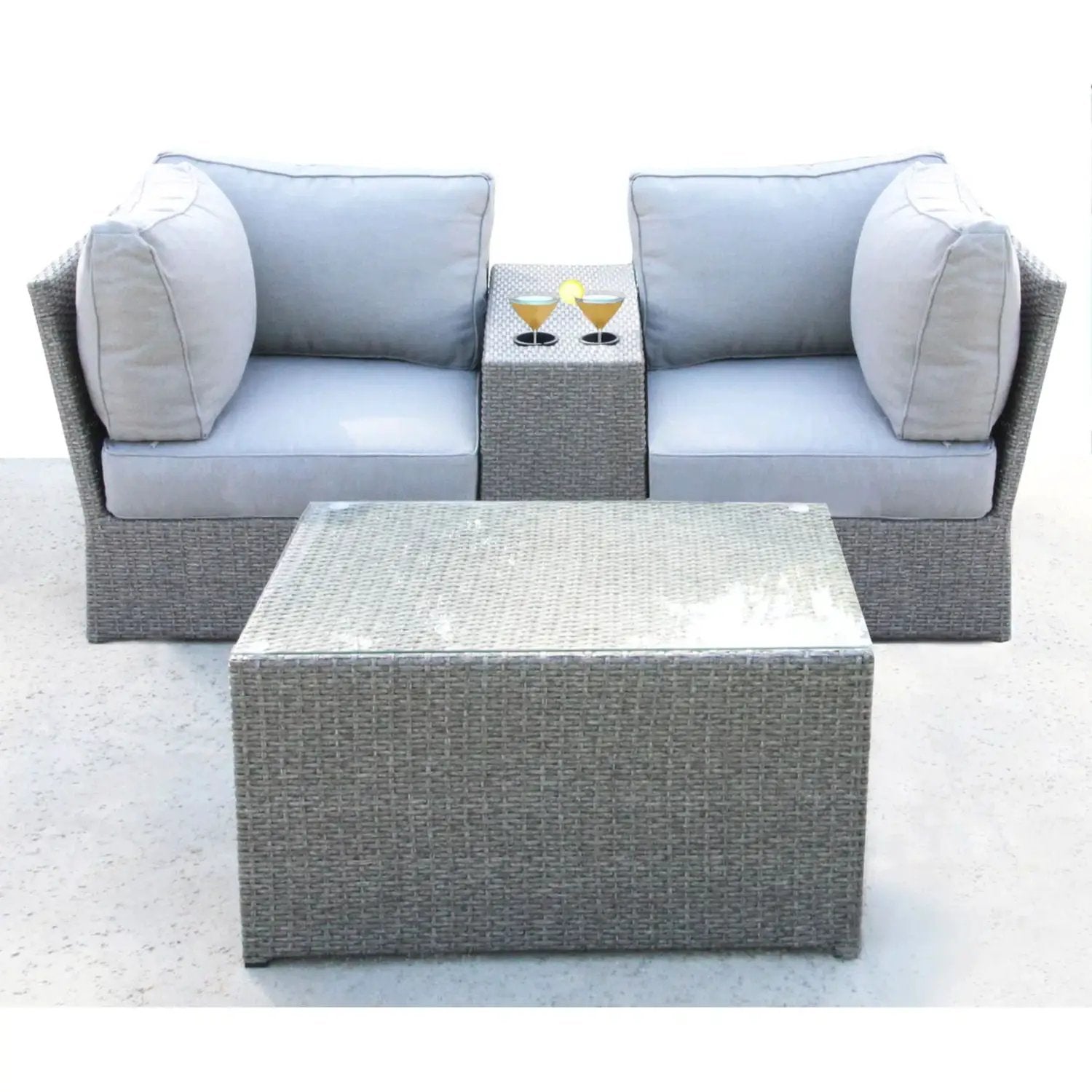 Comfortable Modern Patio Rattan Sectional Set With Cushions by Unique Piece Furniture