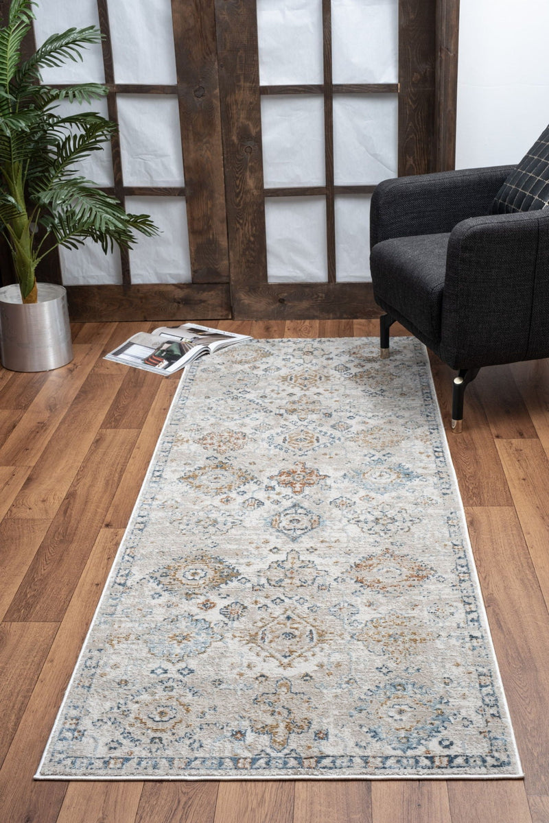 Noble - 5'3" X 7'3" Area Rug Polyester - Ivory by HouseOfZazla