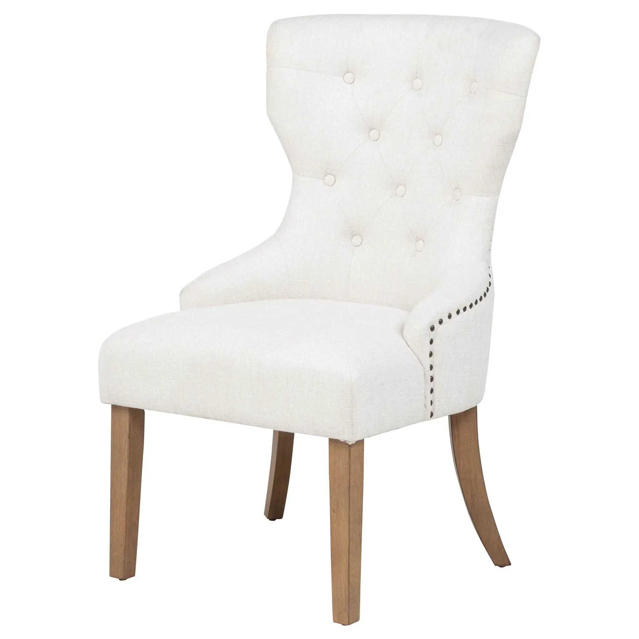 Baney Fabric Upholstered Dining Side Chair Beige and Rustic Honey by Unique Piece Furniture