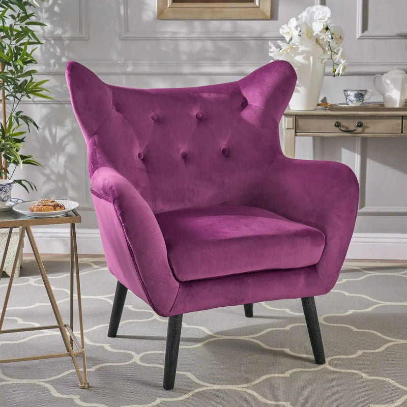 Alyssa Mid Century Upholstered Arm Chair With Wingback Design by HouseOfZazla