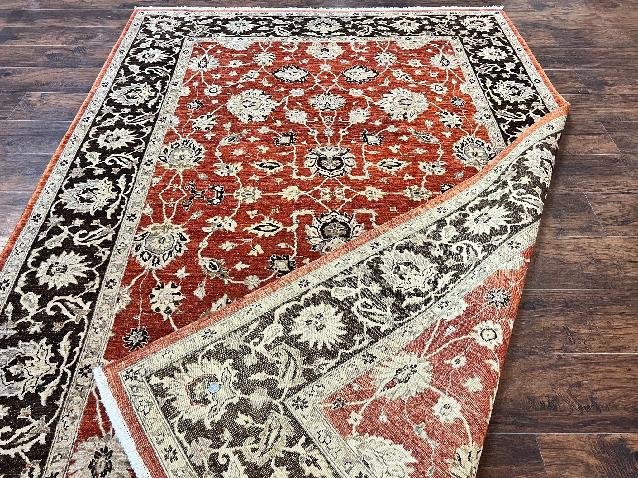 Pakistani Oriental Rug 6x9, Red, Floral Allover, Handmade Wool Rug, Peshawar Chobi Rug, Pak Persian Carpet 6 x 9 by Jewel Rugs