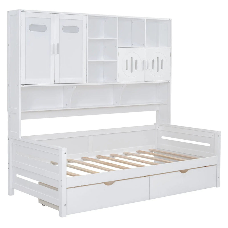 Daybed With All-In-One Cabinet And Shelf by HouseOfZazla