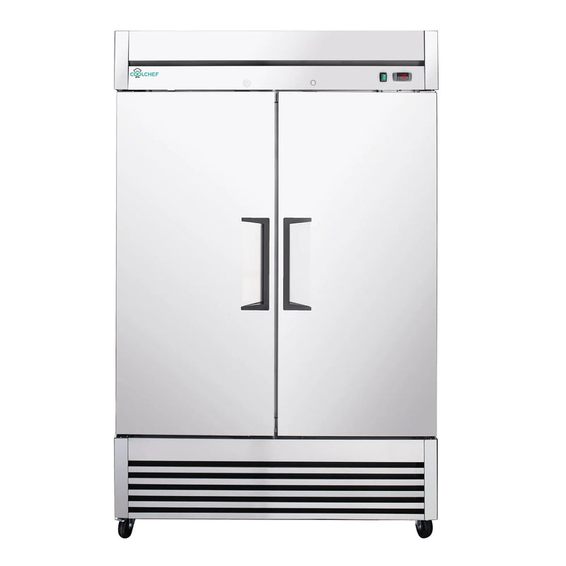 54" Commercial Refrigerator 49 Cu.Ft Stainless Steel 2 Door Reach-In Fridge by HouseOfZazla