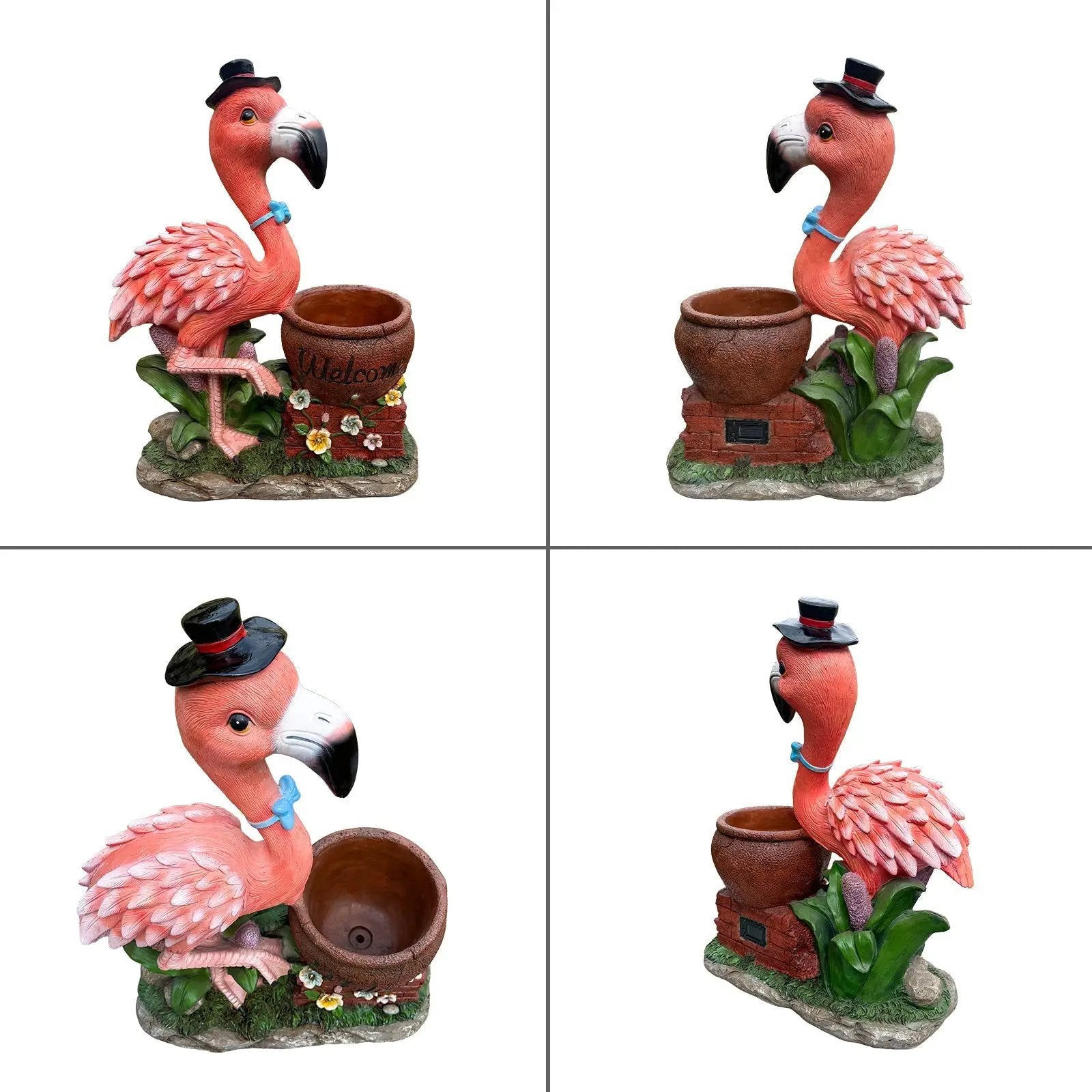 Outdoor Garden Sculpture Flamingo Flower Pot Planter by HouseOfZazla