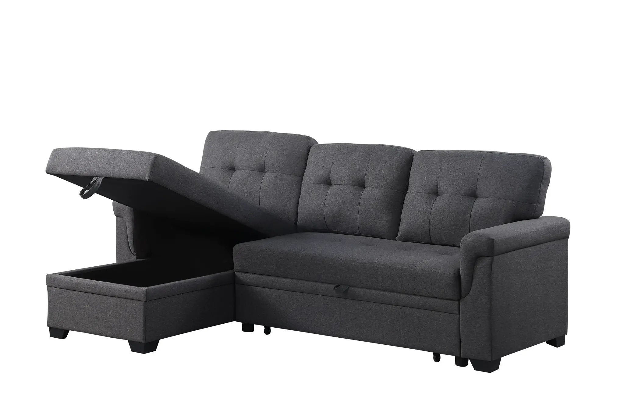 Lucca - Reversible Sleeper Sectional Sofa With Storage Chaise by HouseOfZazla
