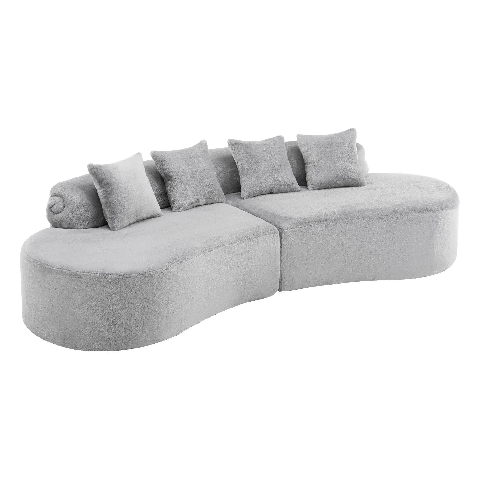 Modern Curved Sofa With Pillows by HouseOfZazla