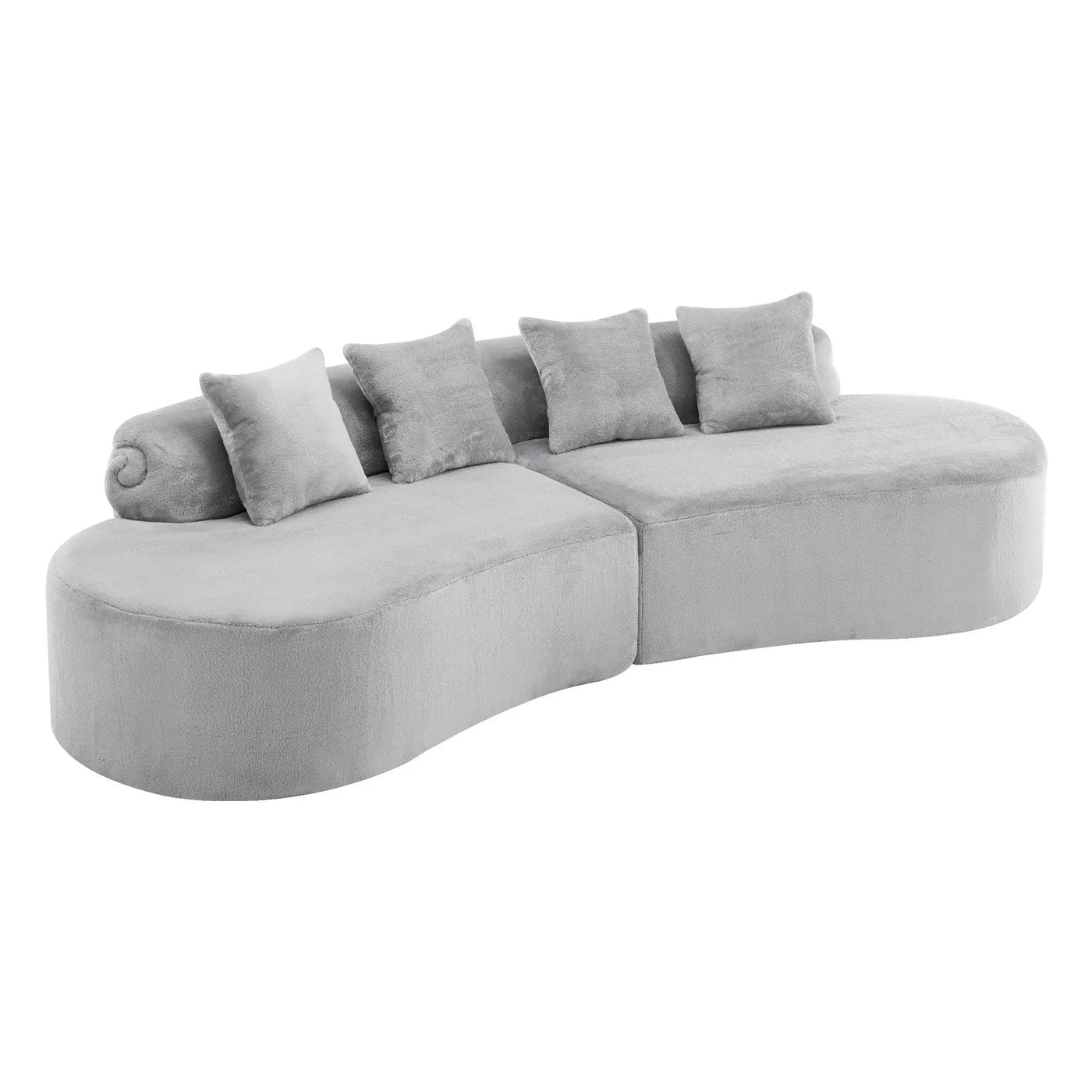 Modern Curved Sofa With Pillows by Unique Piece Furniture