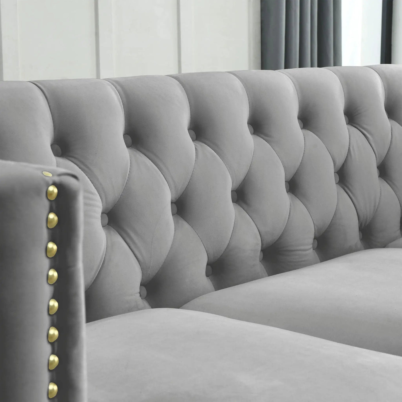Upholstered Couch Sofa With Button Tufting For Living Room by HouseOfZazla