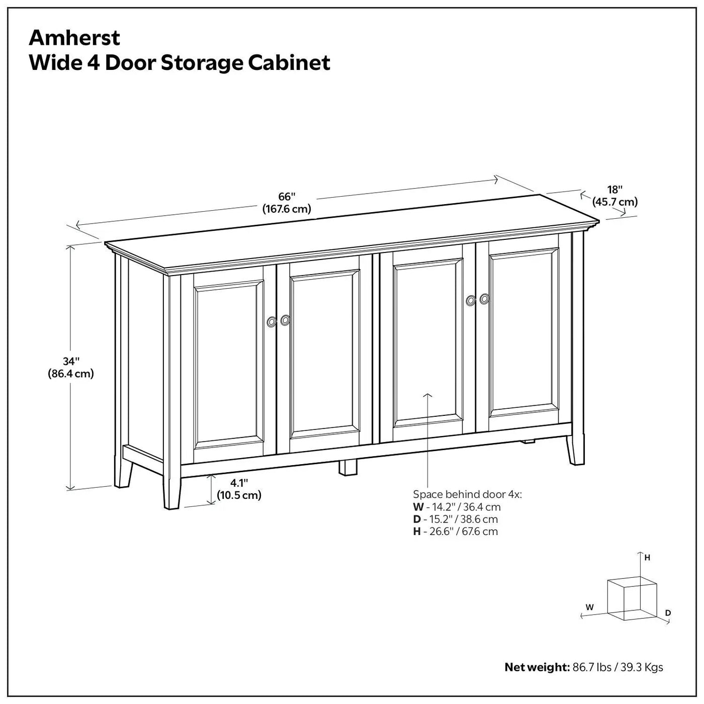 Amherst - 4 Door Storage Cabinet by HouseOfZazla