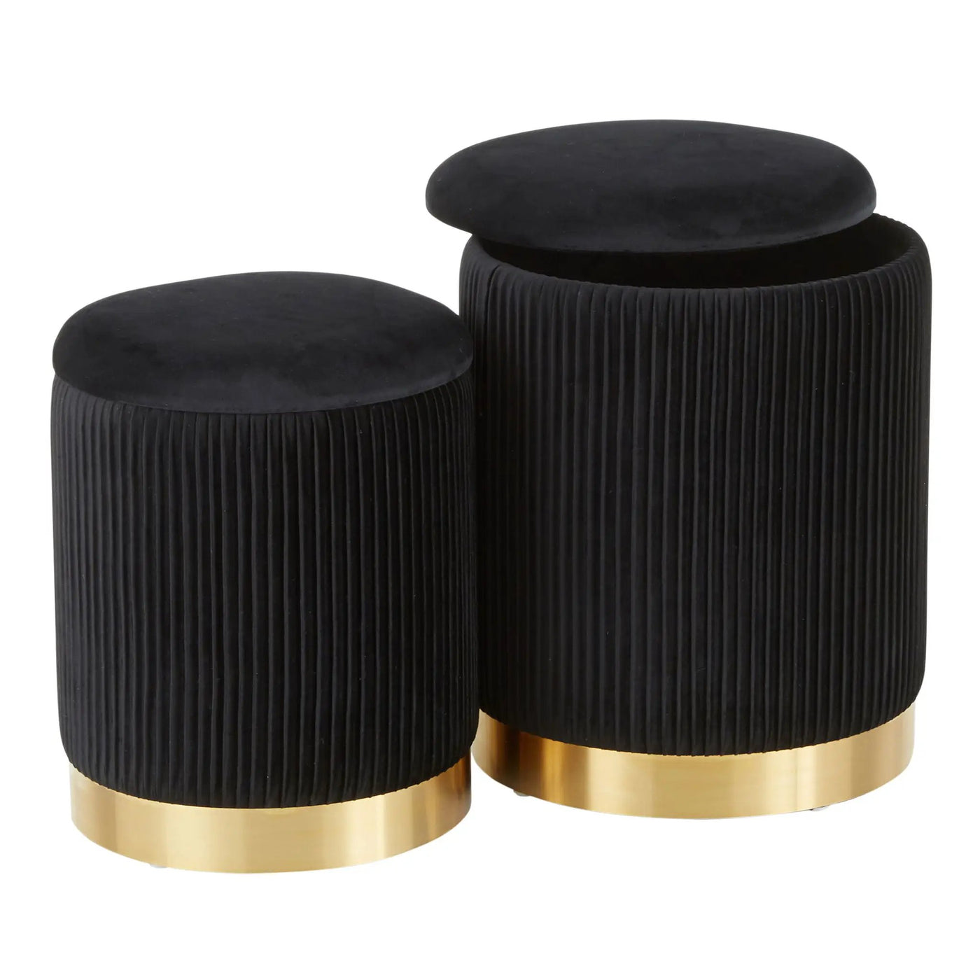 Marla - Contemporary Nesting Pleated Ottoman Set by HouseOfZazla