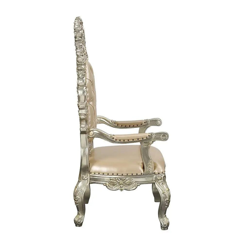 Sorina - Arm Chair (Set of 2) - Synthetic Leather & Antique Gold by Unique Piece Furniture