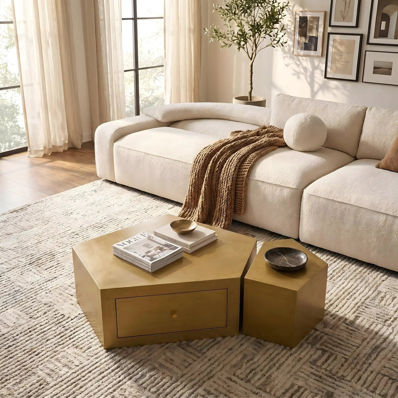 Modern Geometric Coffee Table Set of 2 by HouseOfZazla