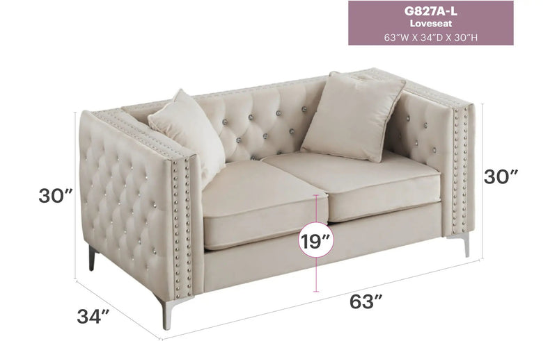 Elegant Track Arm Loveseat by Unique Piece Furniture