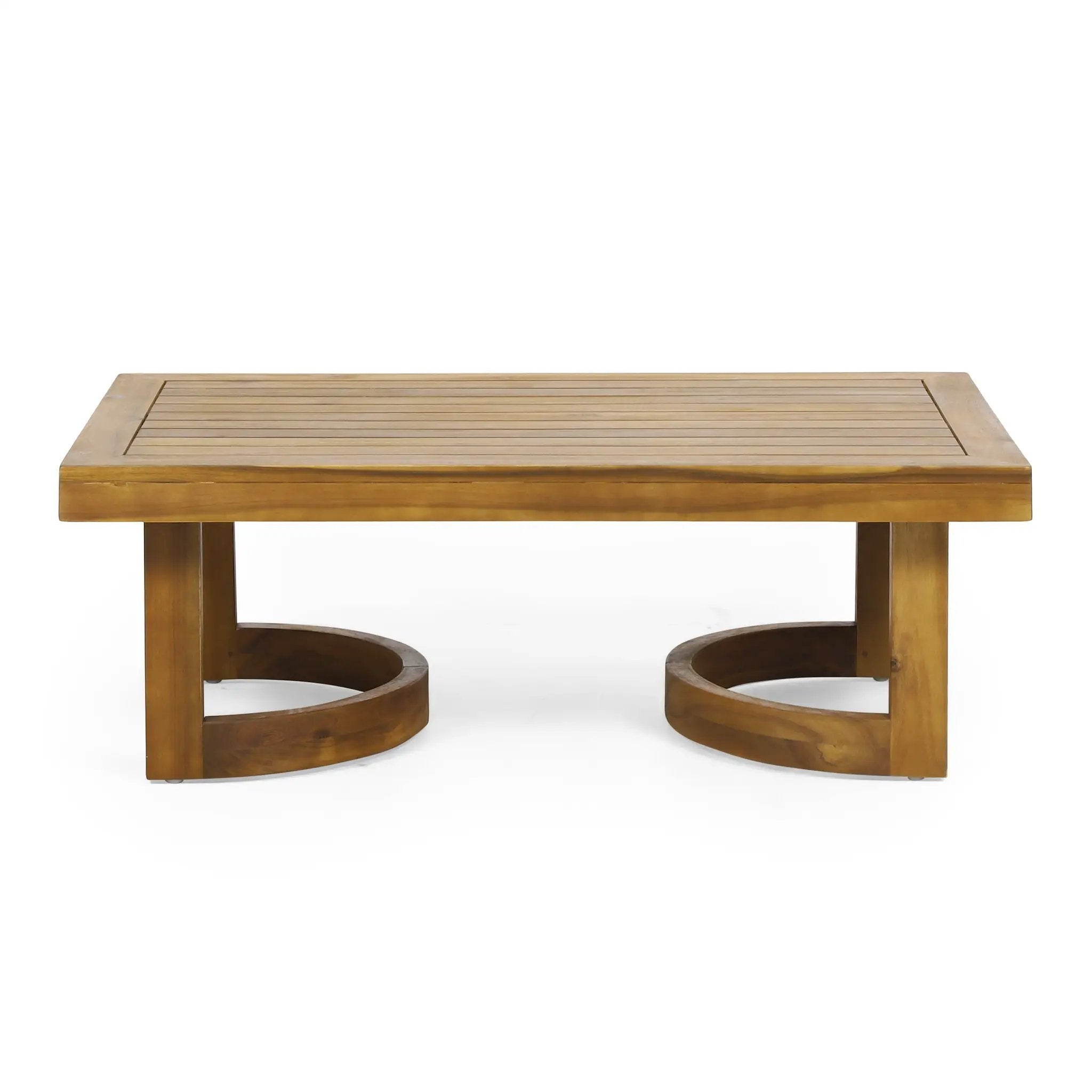 Outdoor Acacia Wood Loveseat and Coffee Table Set with Cushions by HouseOfZazla