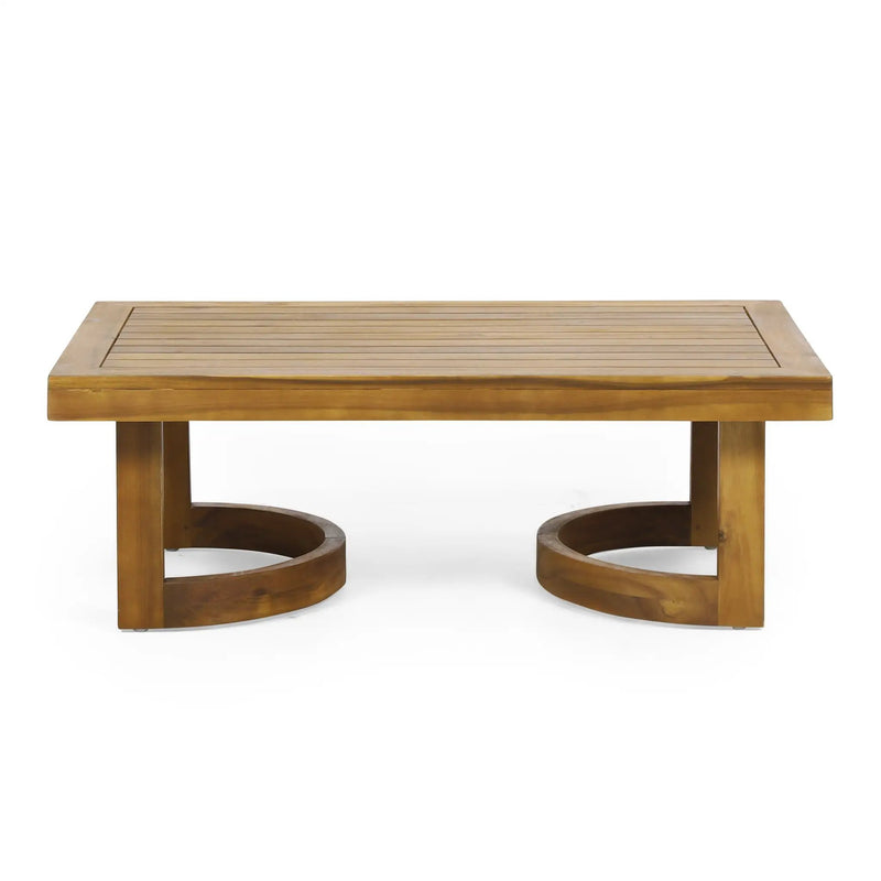 Outdoor Acacia Wood Loveseat and Coffee Table Set with Cushions by HouseOfZazla