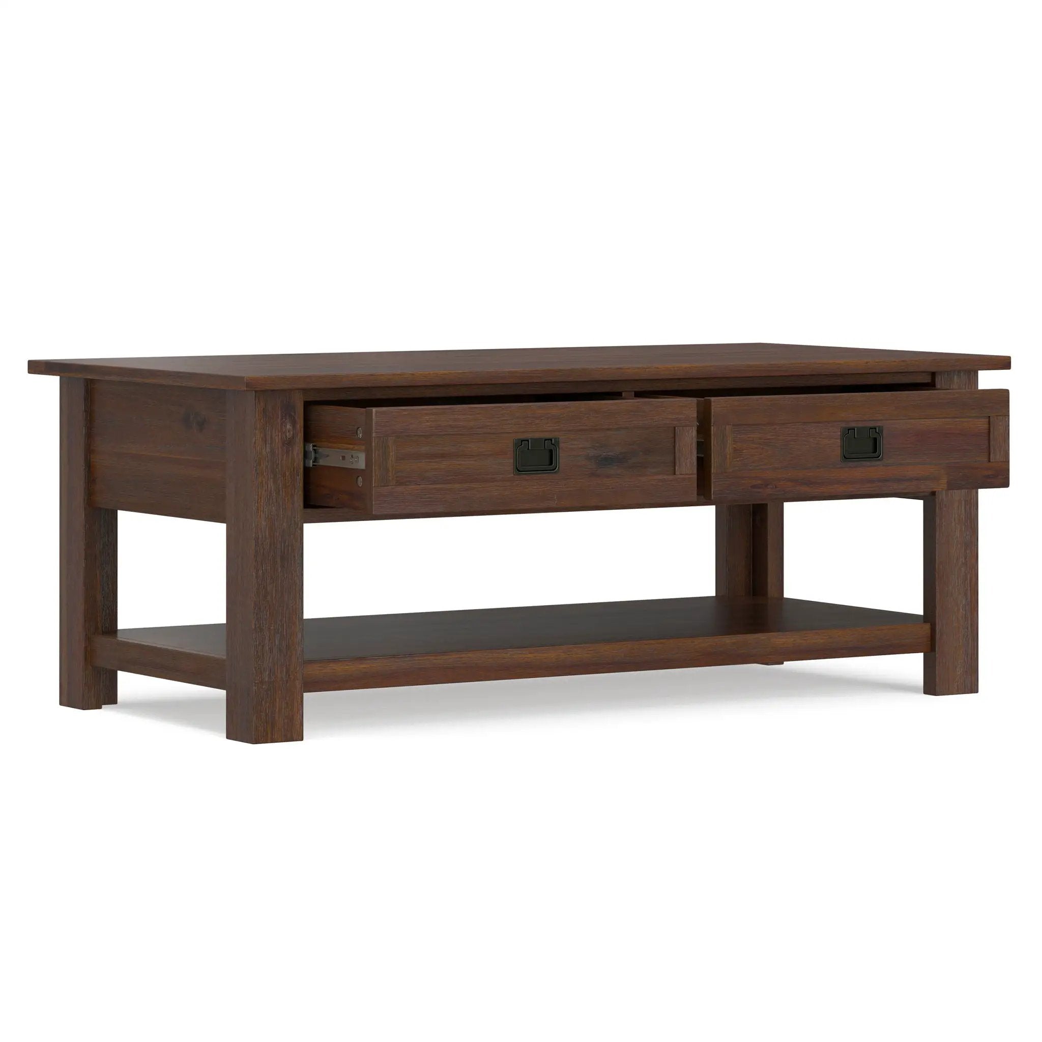 Monroe - Rectangular Coffee Table With Drawers - Brown by HouseOfZazla