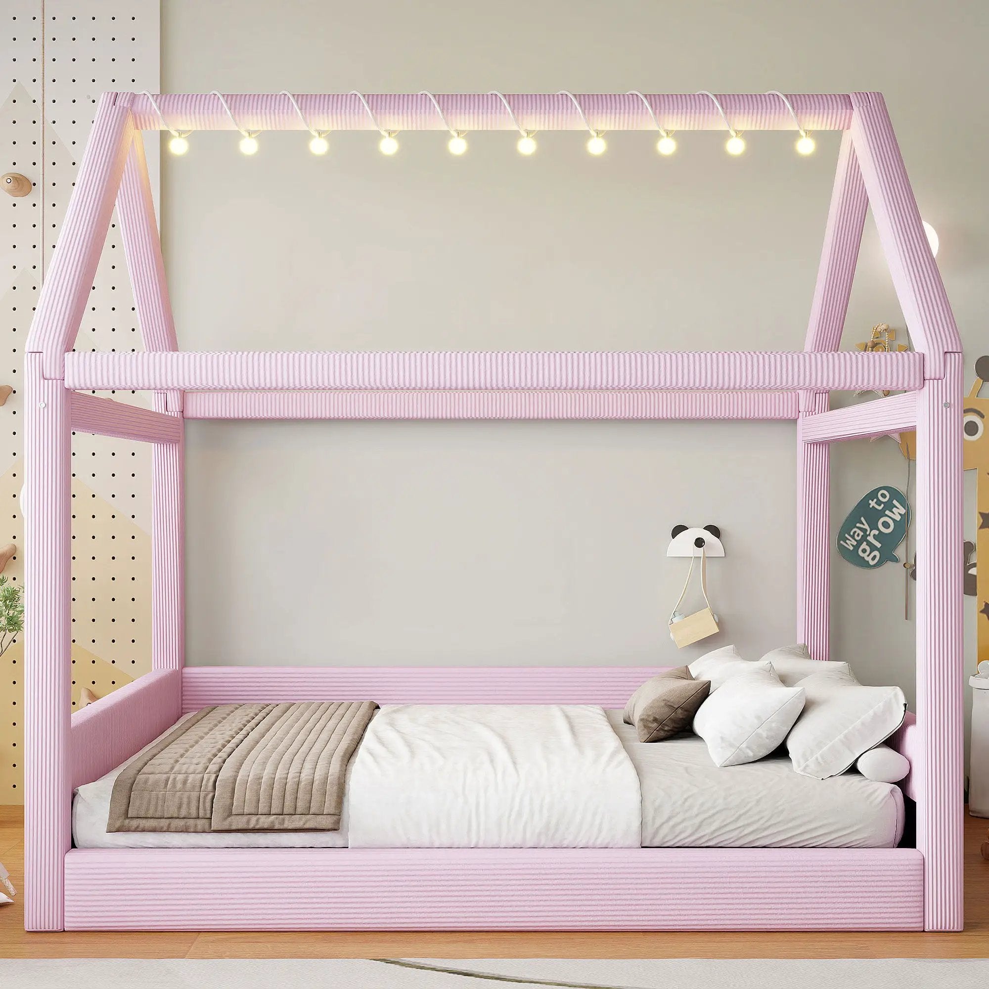 Upholstered House Style Daybed With LED Light Strips by HouseOfZazla