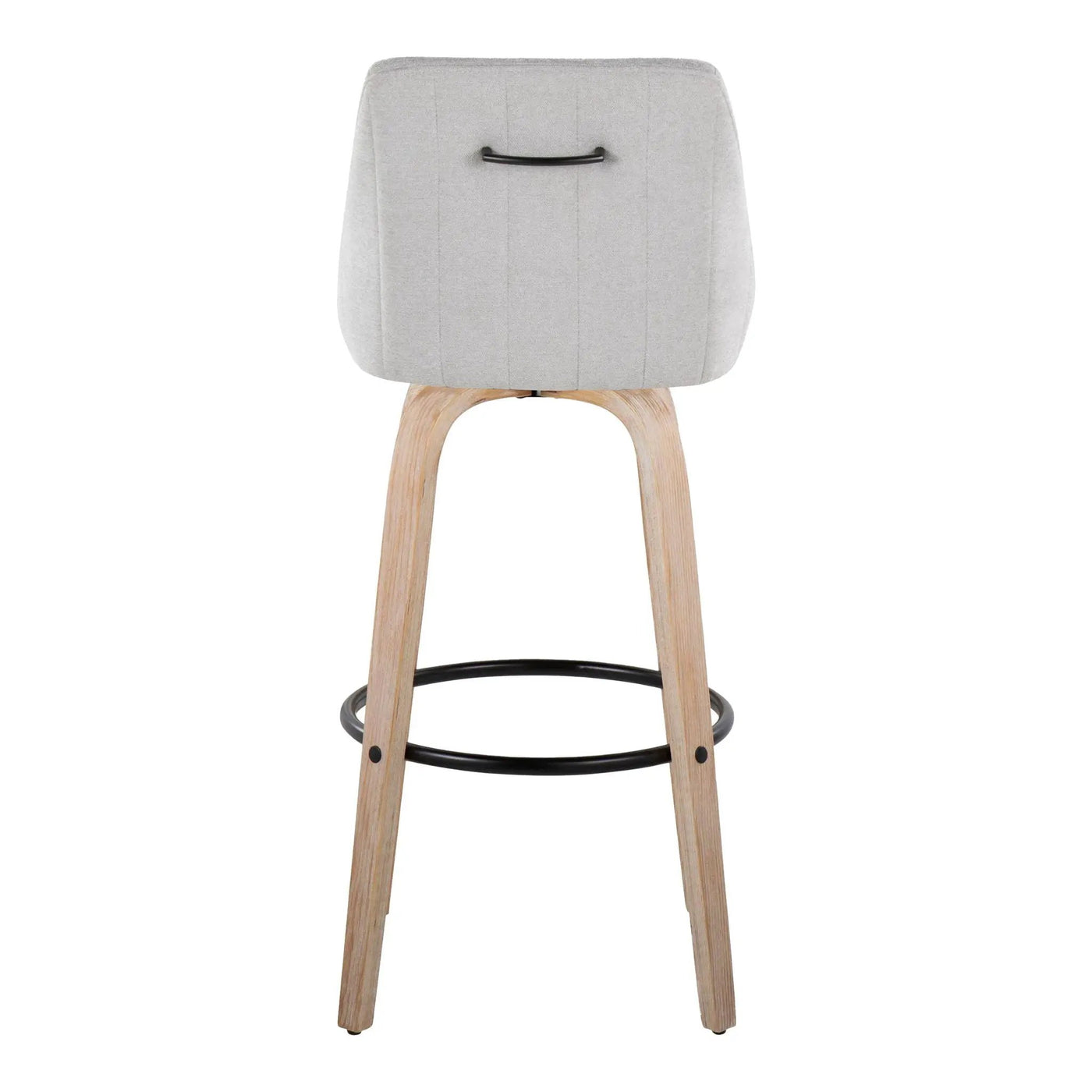 Hannah - Transitional Fixed Height Barstool With Swivel With Round Footrest (Set of 2) by HouseOfZazla