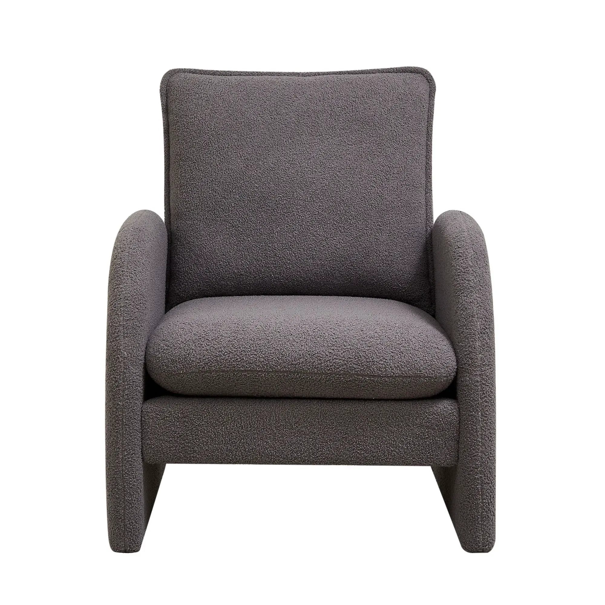 Modern Sherpa Upholstered Accent Chair, Comfortable Living Room Armchair, Lounge Chair For Bedroom, And Office by HouseOfZazla