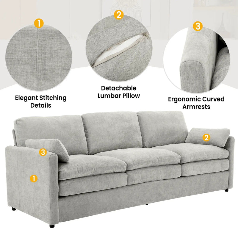 Cozy Upholstered 3 Seater Sofa Cushion For Living Room by HouseOfZazla