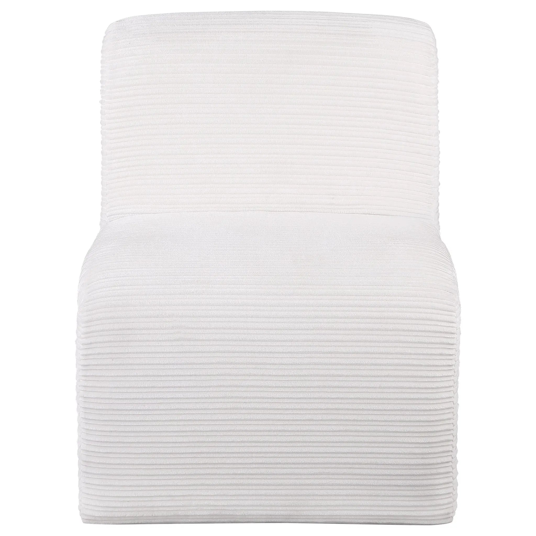 Drayton Upholstered Curved Armless Accent Chair Ivory by Unique Piece Furniture