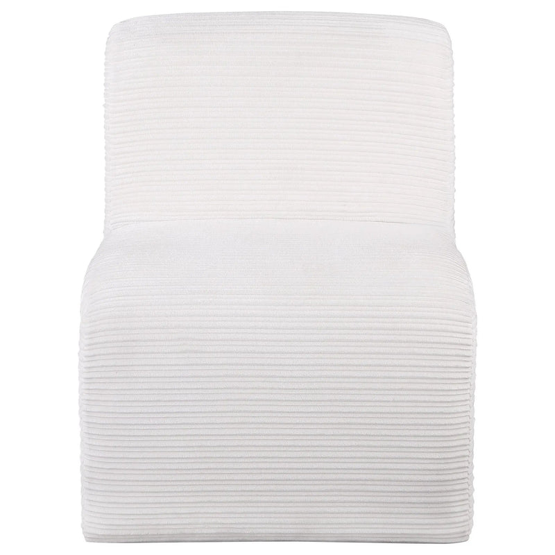 Drayton Upholstered Curved Armless Accent Chair Ivory by Unique Piece Furniture