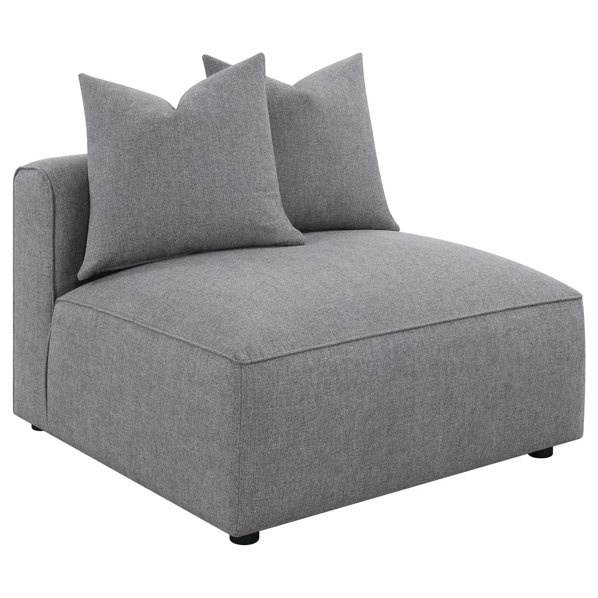 Amherst - Armless Chair With Accent Pillow - Gray by HouseOfZazla