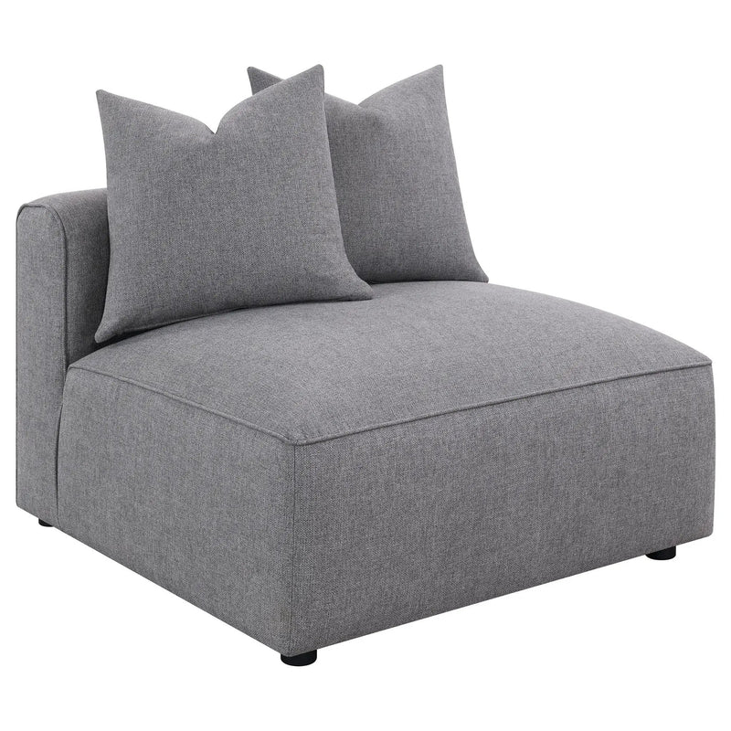 Amherst - Armless Chair With Accent Pillow - Gray by HouseOfZazla