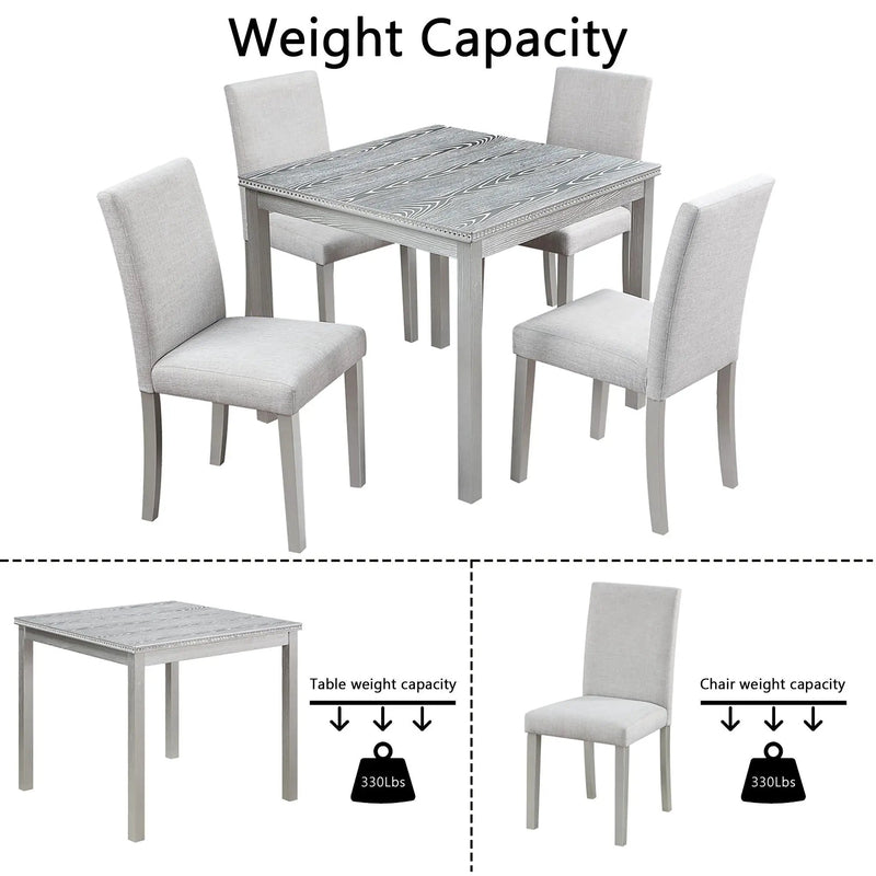 Dining Table Set With Crystal Decoration And Upholstered Chairs by HouseOfZazla