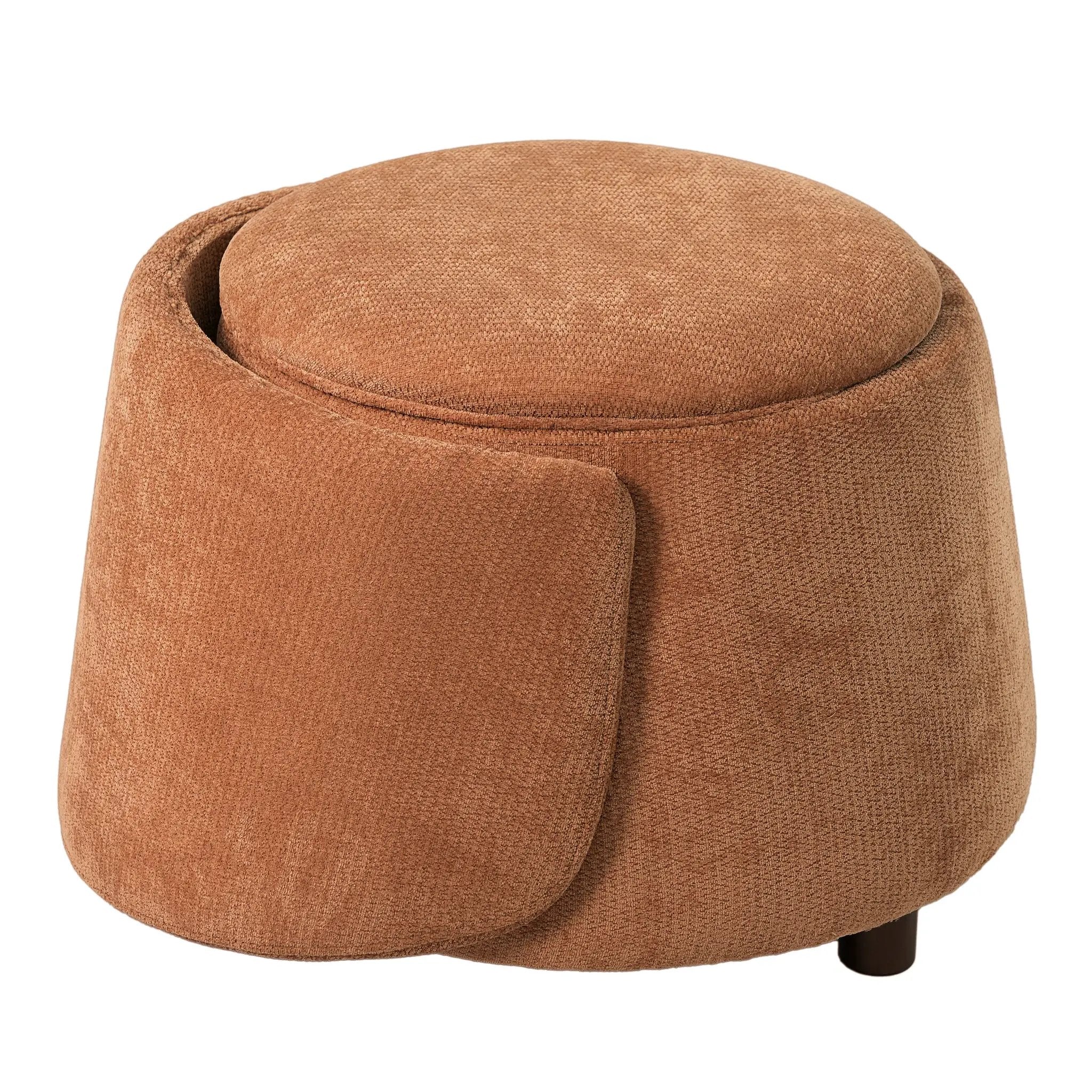 Orange Pet Friendly Chair with Hidden Pet Nook, Convertible Stool, and Storage Seat by HouseOfZazla