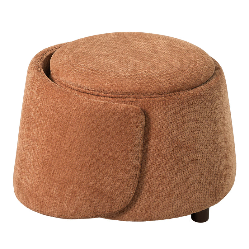 Orange Pet Friendly Chair with Hidden Pet Nook, Convertible Stool, and Storage Seat by HouseOfZazla