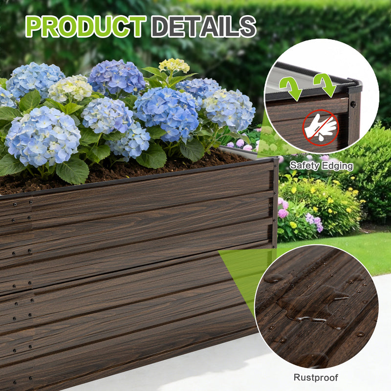 2-Pack 74.6"x35.4"x25" Raised Garden Bed Kit, Metal Elevated Planter Box by HouseOfZazla