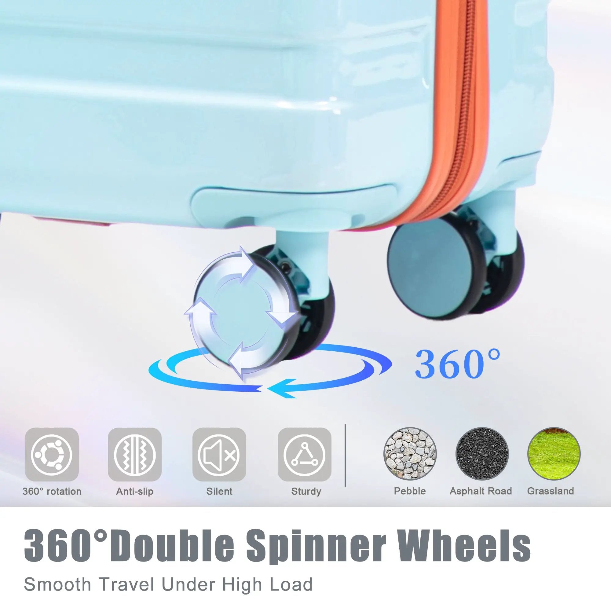 3-Piece Spinner Wheel Luggage Set with Gradient Color by HouseOfZazla