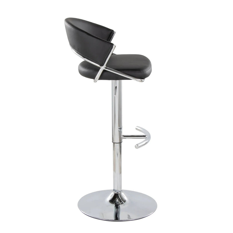 Jie - Contemporary Adjustable Barstool With Swivel & Rounded T Footrest (Set of 2) by HouseOfZazla