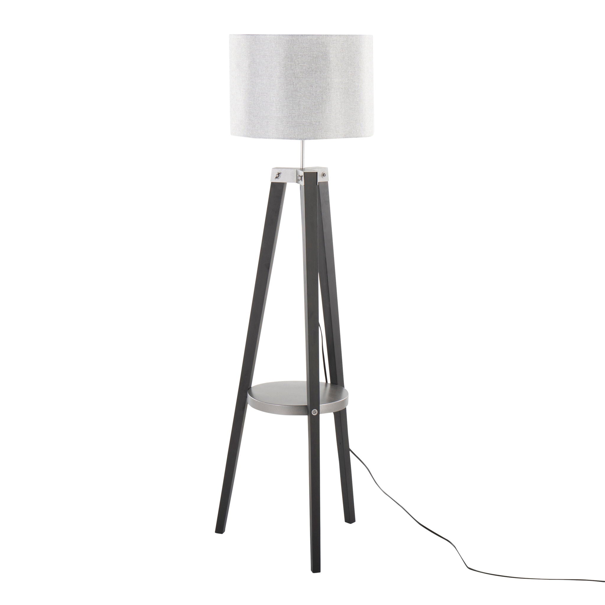 Compass - Mid Century Modern Floor Lamp With Shelf by HouseOfZazla