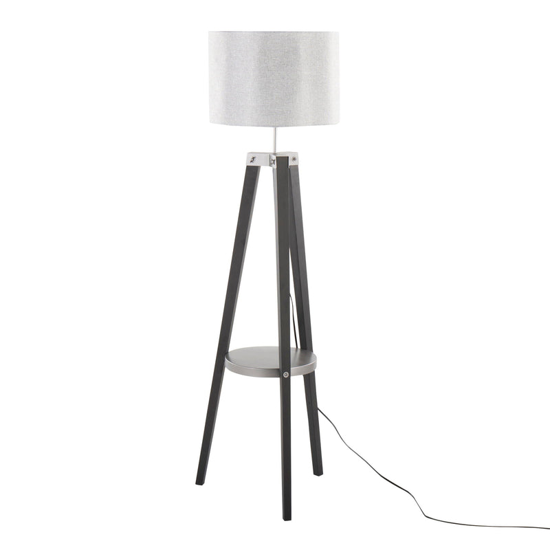 Compass - Mid Century Modern Floor Lamp With Shelf by HouseOfZazla