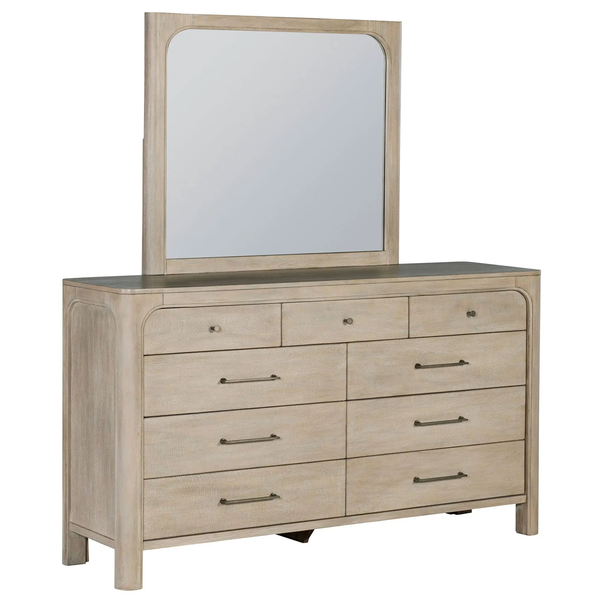 Solano 9-drawer Bedroom Dresser with Mirror Weathered Mango by Unique Piece Furniture