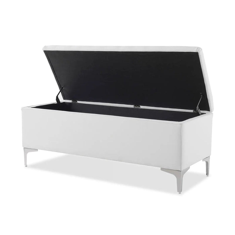Madelyn - Modern Storage Bench - Bright White Dye by Unique Piece Furniture