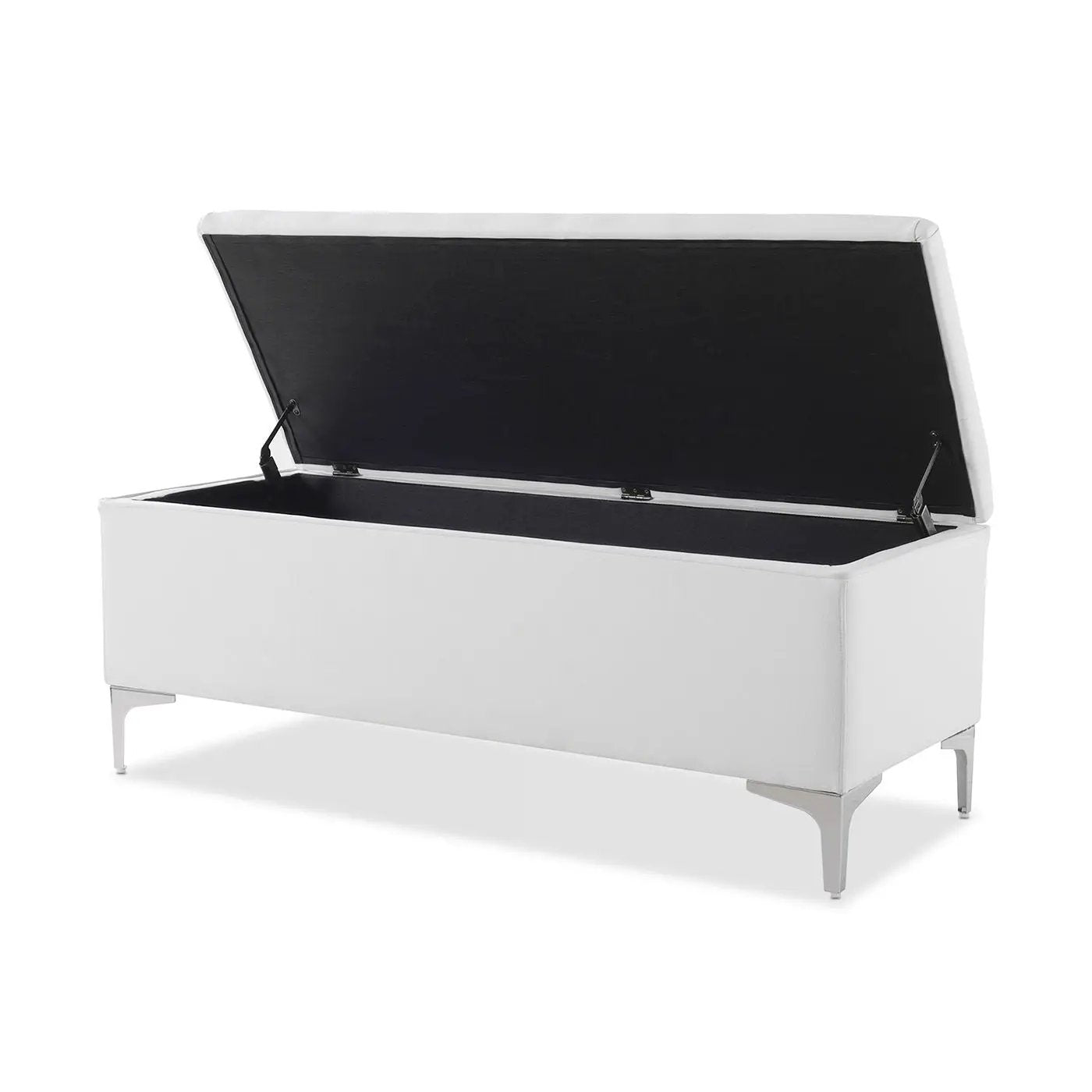 Madelyn - Modern Storage Bench - Bright White Dye by HouseOfZazla