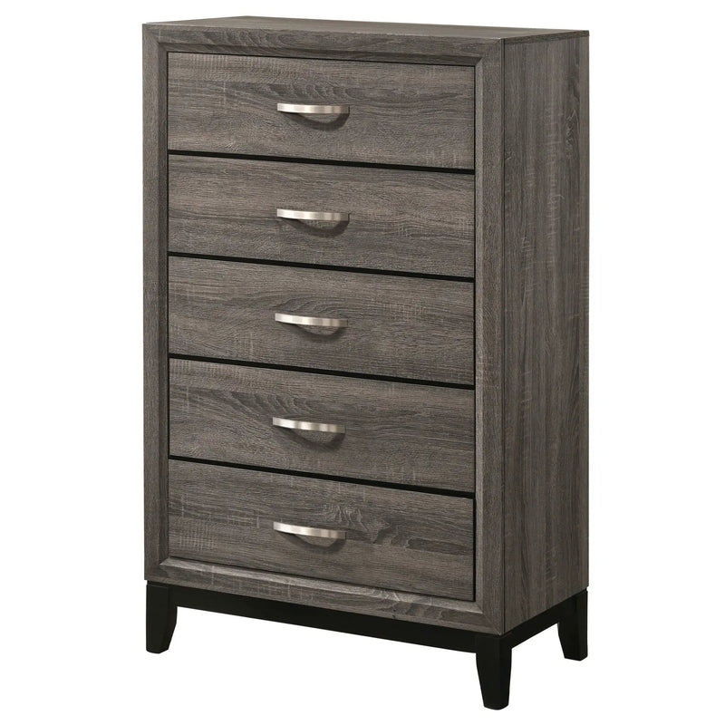 Gregory - 5 Drawer Chest - Smoke Gray