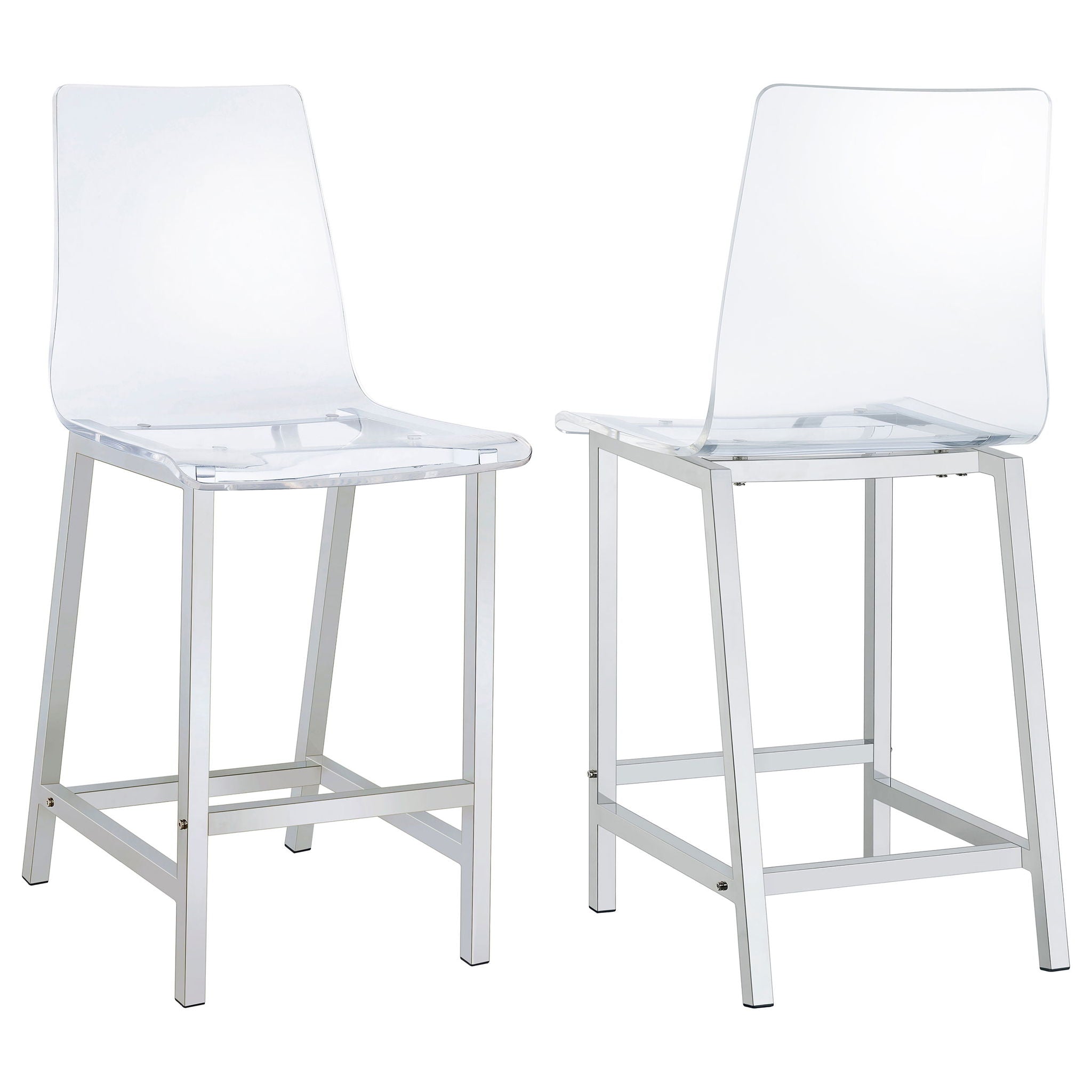 Counter Height Stools With Curved Back Design (Set of 2) - Clear by HouseOfZazla