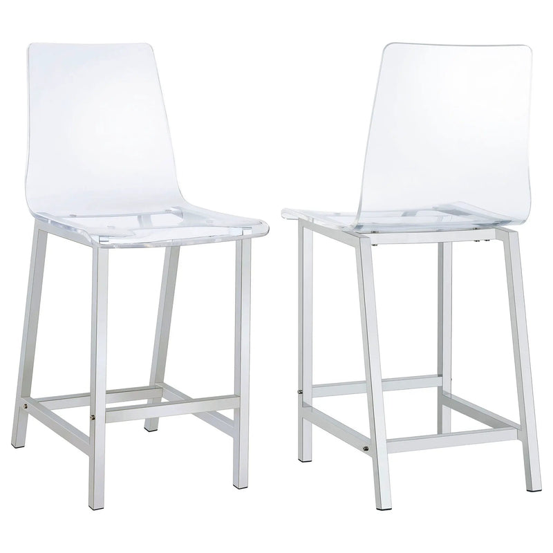Counter Height Stools With Curved Back Design (Set of 2) - Clear by HouseOfZazla