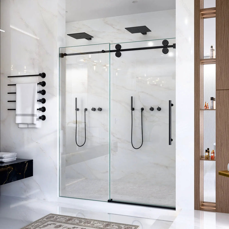 56-60"W x 72"H Frameless Single Sliding Shower Door by HouseOfZazla