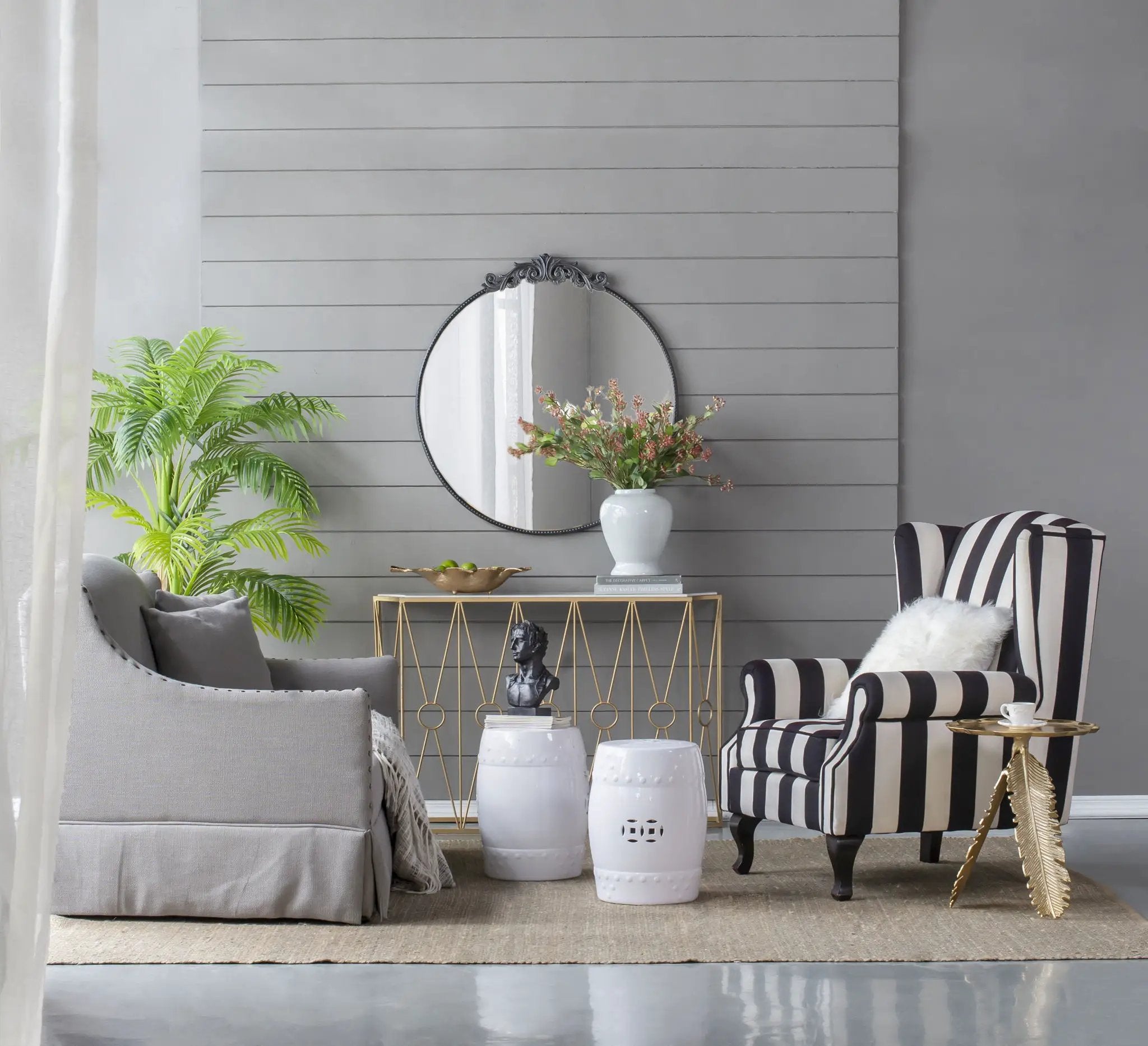 Classic Design Mirror With Baroque Inspired Frame For Bathroom, Entryway Console Lean Against Wall by Unique Piece Furniture