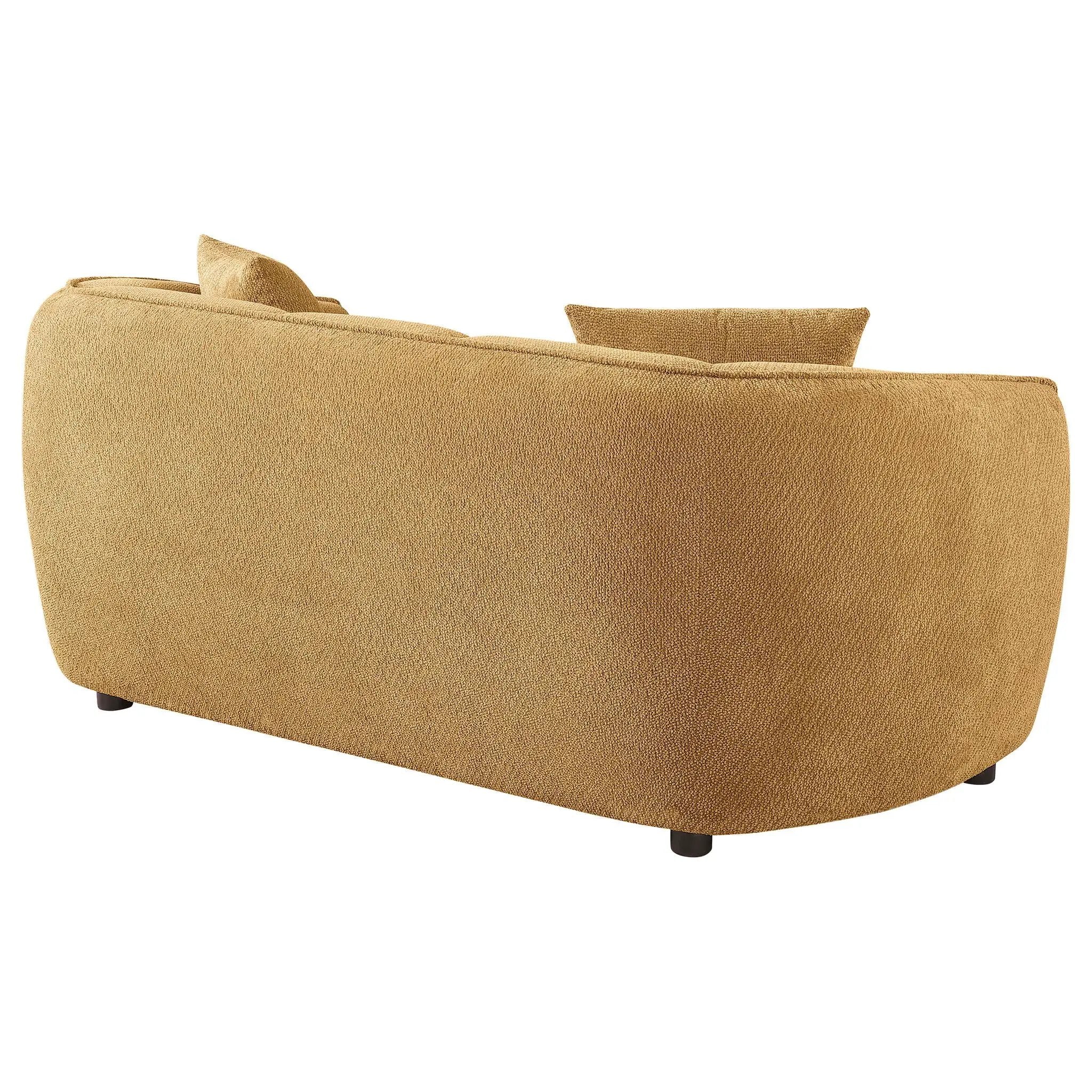 Aleisha Chenille Upholstered Loveseat Mustard Yellow by Unique Piece Furniture