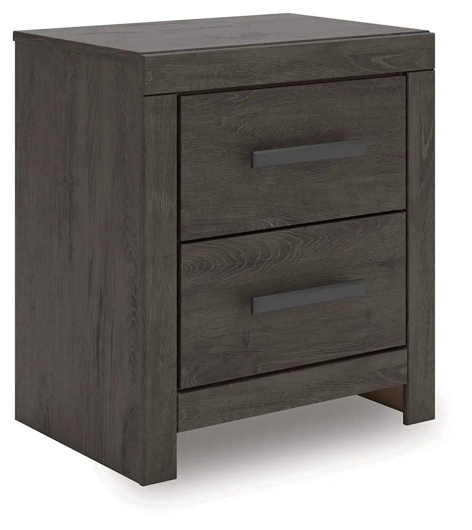 Prendonea - Two Drawer Night Stand - Charcoal by Unique Piece Furniture