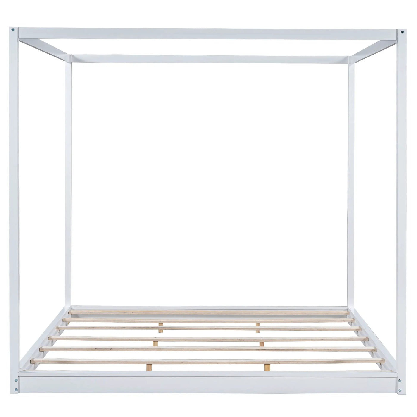 Wood Canopy Platform Bed With Support Legs And Airflow Slats by Unique Piece Furniture