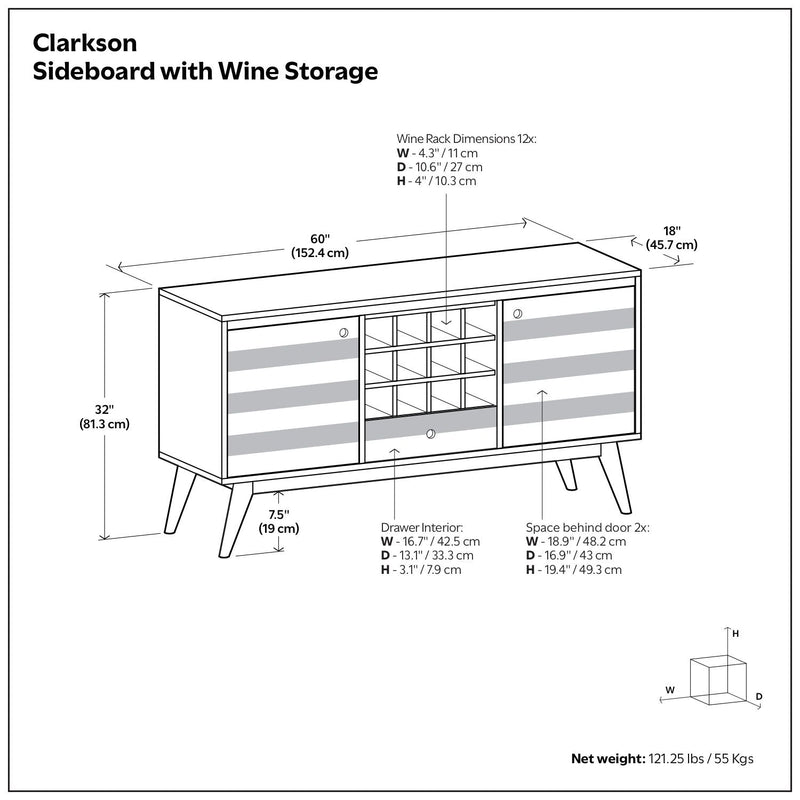 Clarkson - Sideboard With Storage - Brown by HouseOfZazla